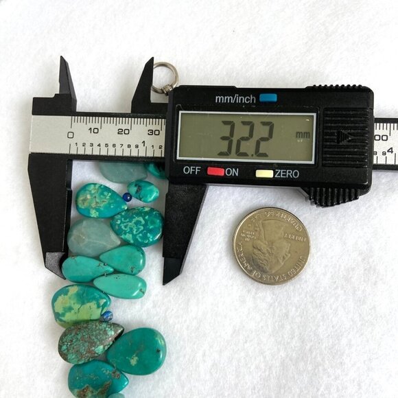 Sterling Silver 925 Teardrop Turquoise Aventurine & Sodalite Beaded Bracelet  7" - Picture 15 of 16